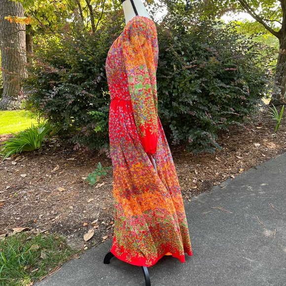 Vintage Lord & Taylor Floral Long Sleeve Maxi Dress - Picture 3 of 11